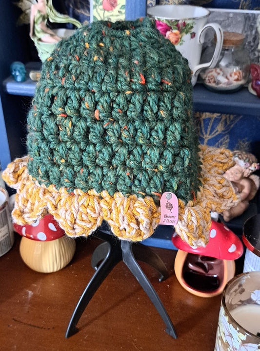 Messy Bun Sunflower Beanie